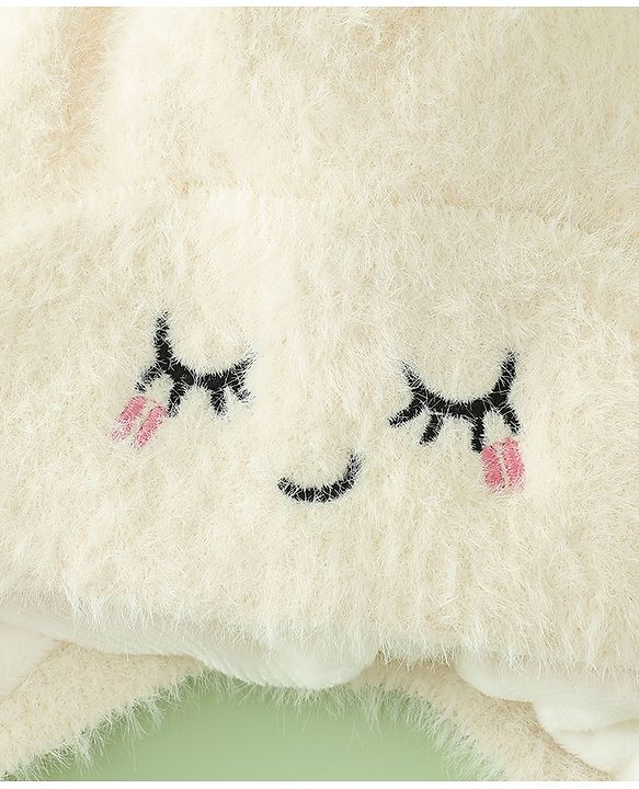 Babyhug Woollen Cap with Knot Applique - Pink