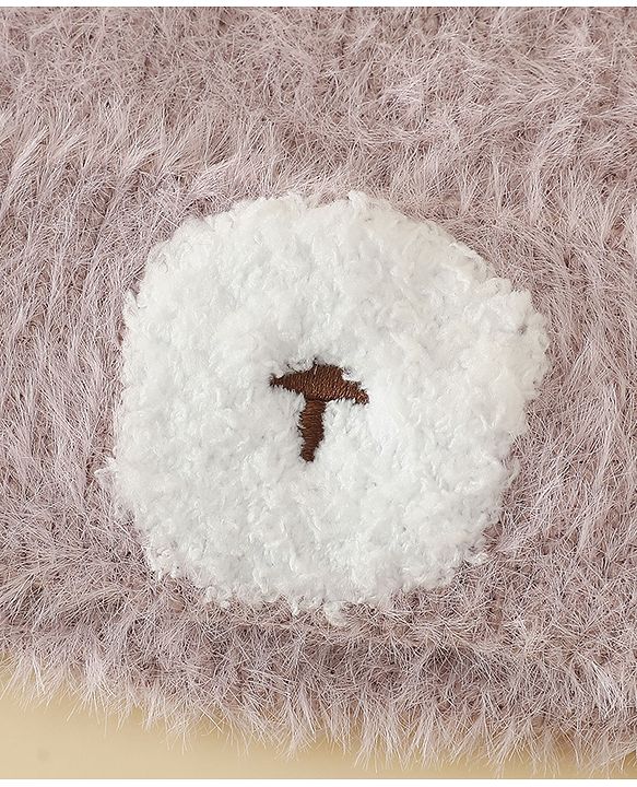 Babyhug Woolen Cap with Ear & Animal Applique Pink - Diameter 17.5 cm