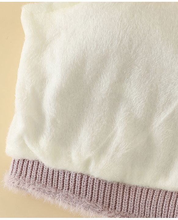 Babyhug Woolen Cap with Ear & Animal Applique Pink - Diameter 17.5 cm