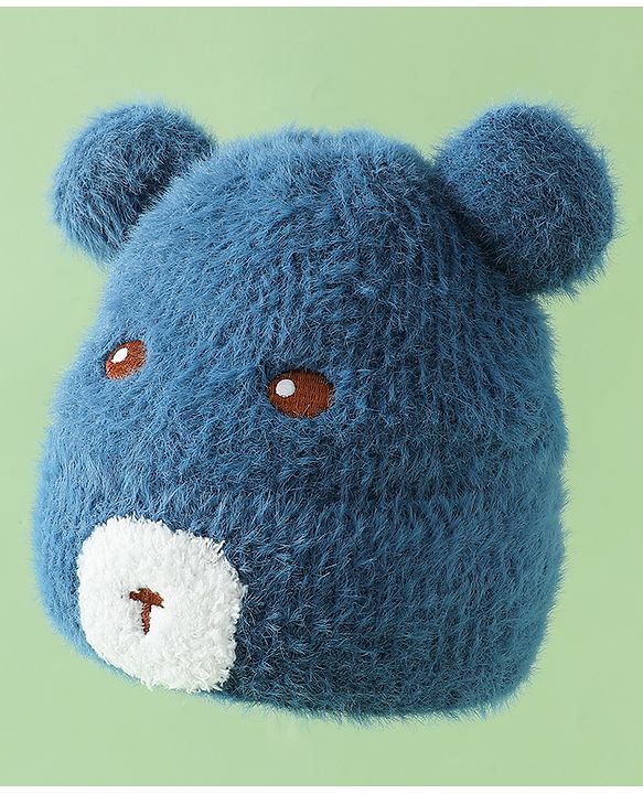 Babyhug Woolen Cap with Ear & Animal Applique Pink - Diameter 17.5 cm