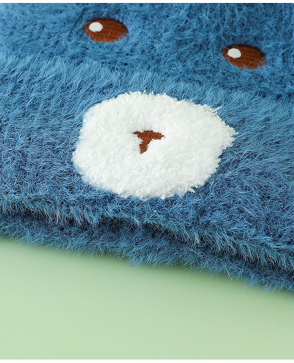 Babyhug Woolen Cap with Ear & Animal Applique Pink - Diameter 17.5 cm