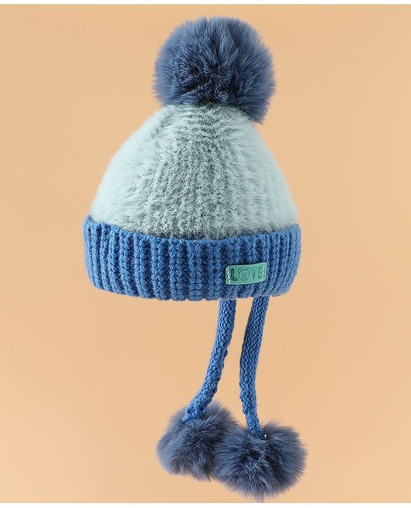 Pine Kids Woollen Cap with Pom Pom & Knot Pink - Diameter 25 cm