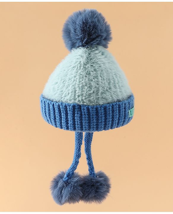 Pine Kids Woollen Cap with Pom Pom & Knot Pink - Diameter 25 cm