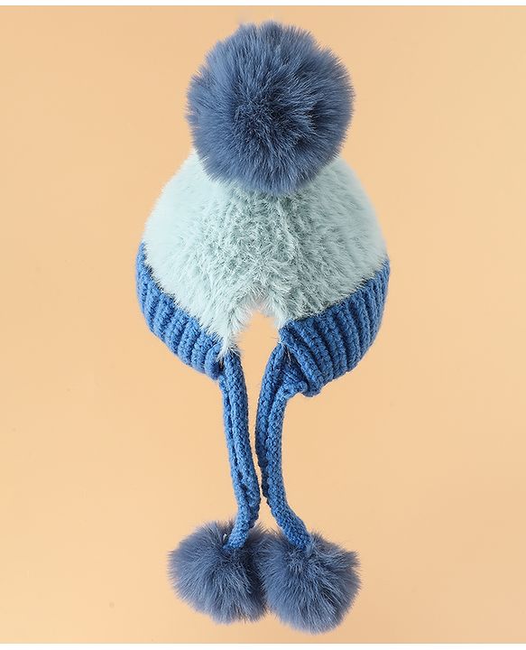 Pine Kids Woollen Cap with Pom Pom & Knot Pink - Diameter 25 cm