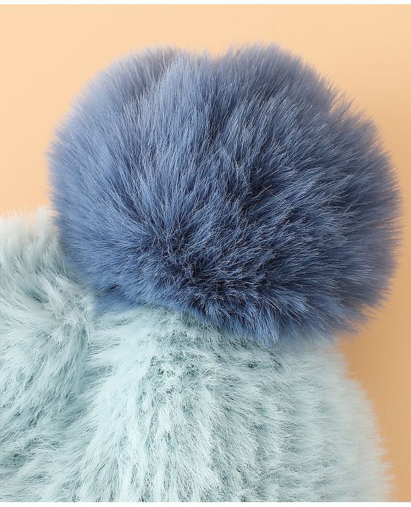Pine Kids Woollen Cap with Pom Pom & Knot Pink - Diameter 25 cm