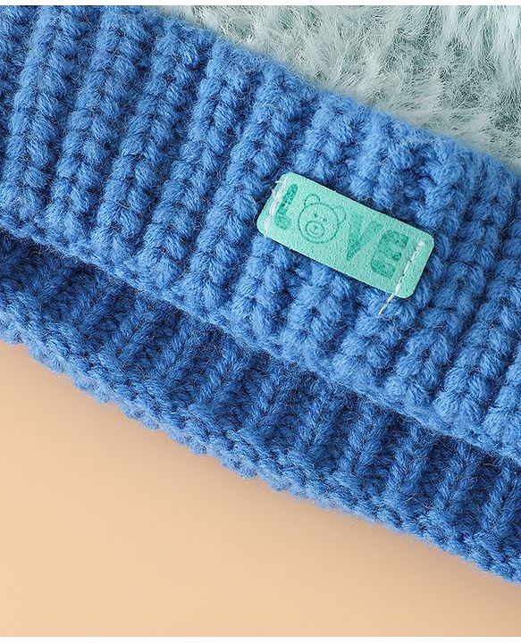 Pine Kids Woollen Cap with Pom Pom & Knot Pink - Diameter 25 cm