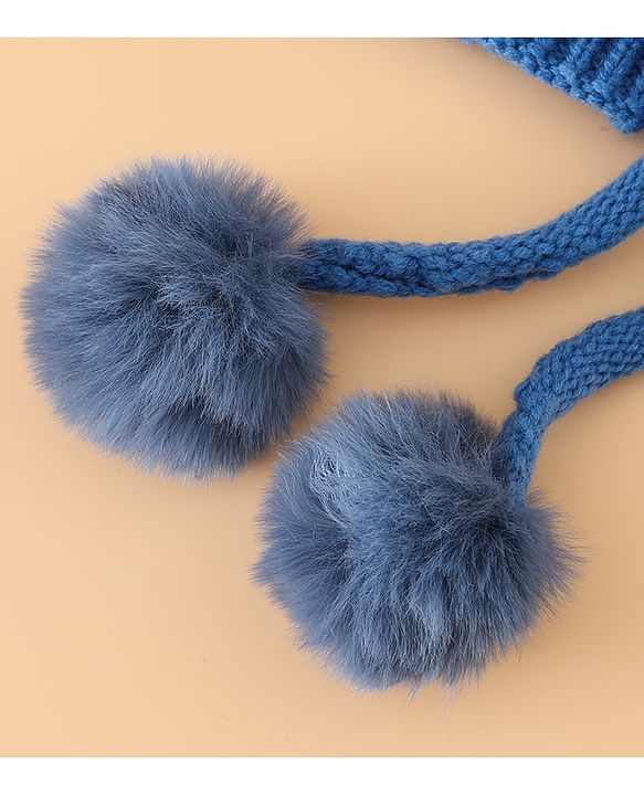 Pine Kids Woollen Cap with Pom Pom & Knot Pink - Diameter 25 cm