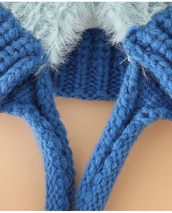 Pine Kids Woollen Cap with Pom Pom & Knot Pink - Diameter 25 cm