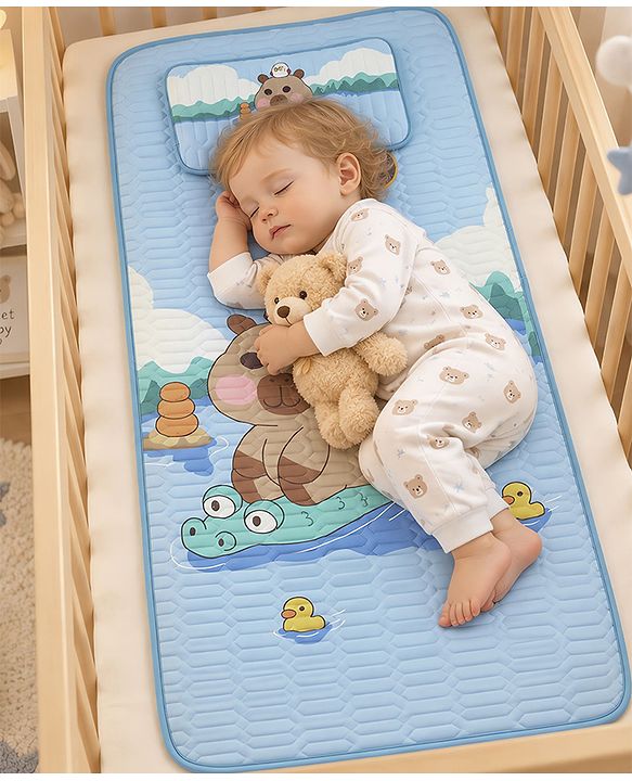 Babyhug Diaper Changing Mats Blue Mat: 60*120cm;   Pillow: 20*36cm Unisex