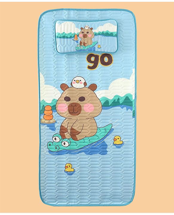 Babyhug Diaper Changing Mats Blue Mat: 60*120cm;   Pillow: 20*36cm Unisex