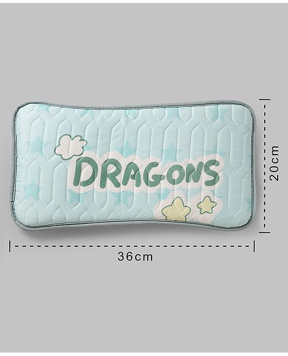 Babyhug Cooling Latex Baby Diaper Changing Mat with Pillow - Green| 60 cm x 120 cm| Soft & Comfortable| Breathable & Skin-Friendly| Cooling Surface| Anti-Slip Base| Washable