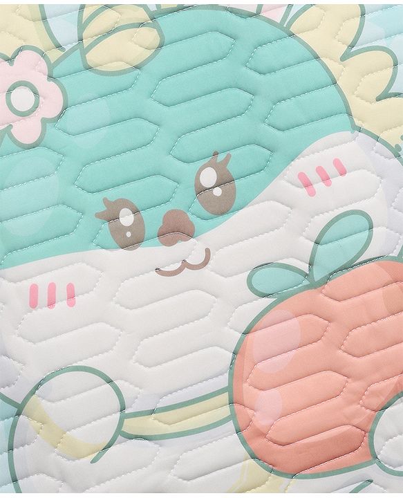 Babyhug Cooling Latex Baby Diaper Changing Mat with Pillow - Green| 60 cm x 120 cm| Soft & Comfortable| Breathable & Skin-Friendly| Cooling Surface| Anti-Slip Base| Washable