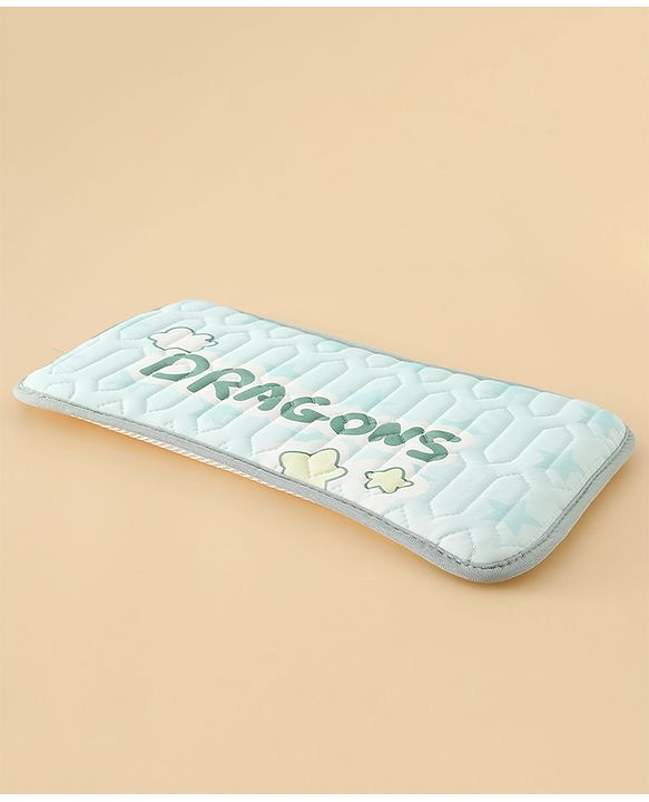 Babyhug Cooling Latex Baby Diaper Changing Mat with Pillow - Green| 60 cm x 120 cm| Soft & Comfortable| Breathable & Skin-Friendly| Cooling Surface| Anti-Slip Base| Washable