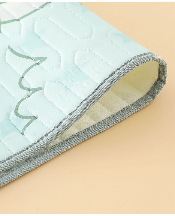 Babyhug Cooling Latex Baby Diaper Changing Mat with Pillow - Green| 60 cm x 120 cm| Soft & Comfortable| Breathable & Skin-Friendly| Cooling Surface| Anti-Slip Base| Washable