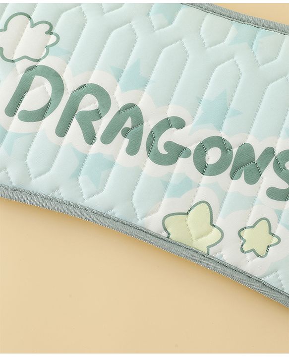 Babyhug Cooling Latex Baby Diaper Changing Mat with Pillow - Green| 60 cm x 120 cm| Soft & Comfortable| Breathable & Skin-Friendly| Cooling Surface| Anti-Slip Base| Washable