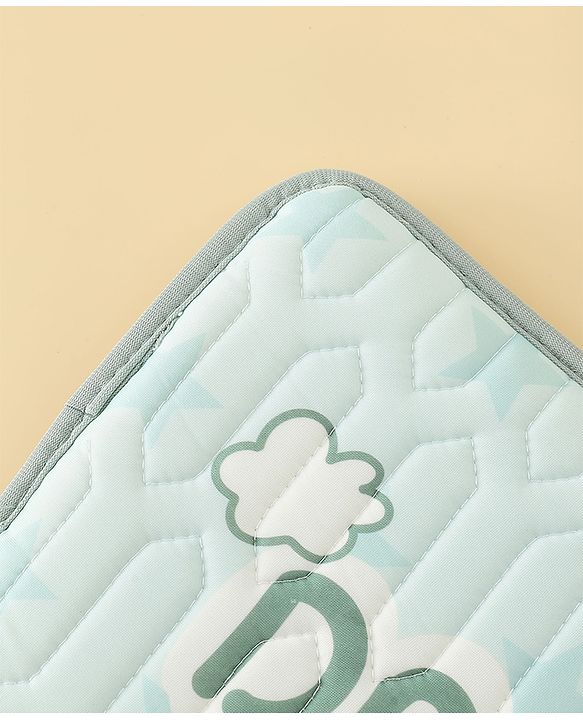 Babyhug Cooling Latex Baby Diaper Changing Mat with Pillow - Green| 60 cm x 120 cm| Soft & Comfortable| Breathable & Skin-Friendly| Cooling Surface| Anti-Slip Base| Washable