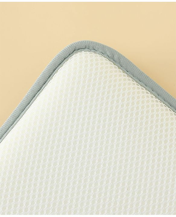 Babyhug Cooling Latex Baby Diaper Changing Mat with Pillow - Green| 60 cm x 120 cm| Soft & Comfortable| Breathable & Skin-Friendly| Cooling Surface| Anti-Slip Base| Washable
