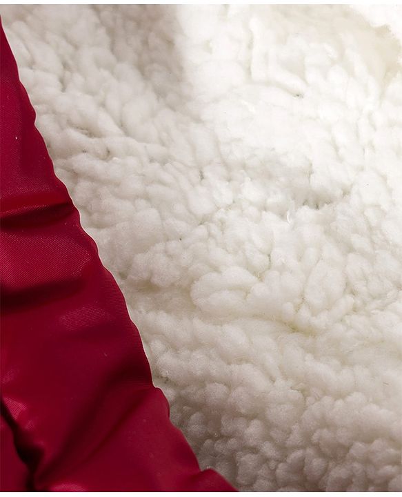 Babyhug Woven Full Sleeves Hooded Padded Jacket with Star Applique - Maroon