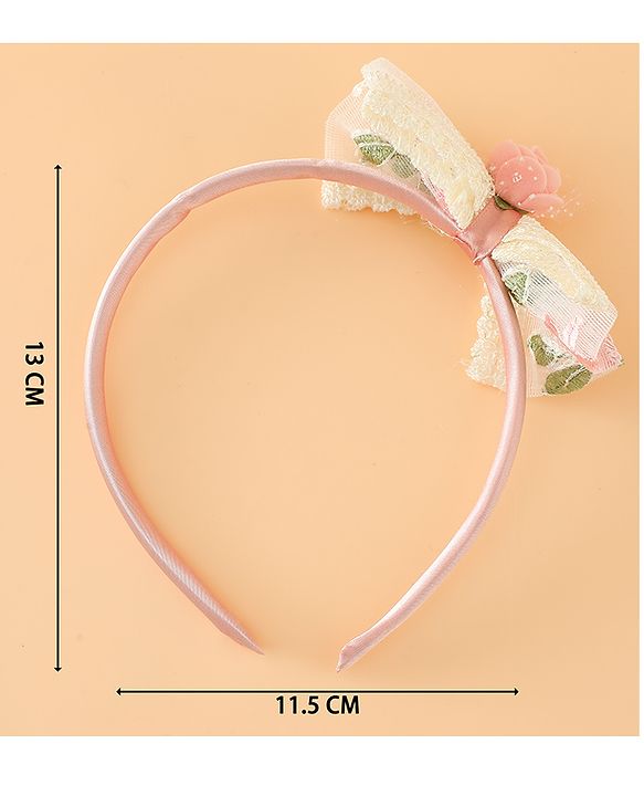 Babyhug Hair Bands With Bow Applique Free Size in Pink