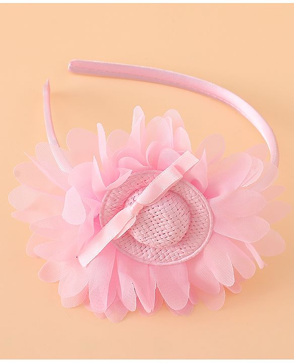 Babyhug Hair Band With Floral Applique Free Size -Pink