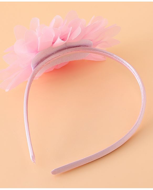 Babyhug Hair Band With Floral Applique Free Size -Pink