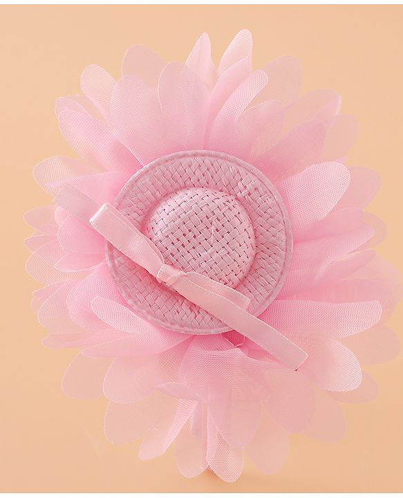Babyhug Hair Band With Floral Applique Free Size -Pink