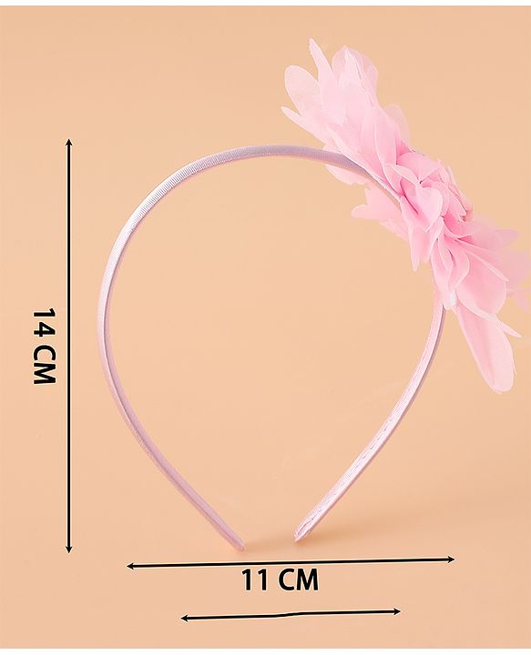 Babyhug Hair Band With Floral Applique Free Size -Pink