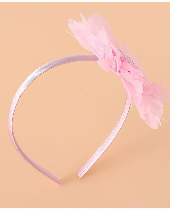 Babyhug Hair Band With Floral Applique Free Size -Pink