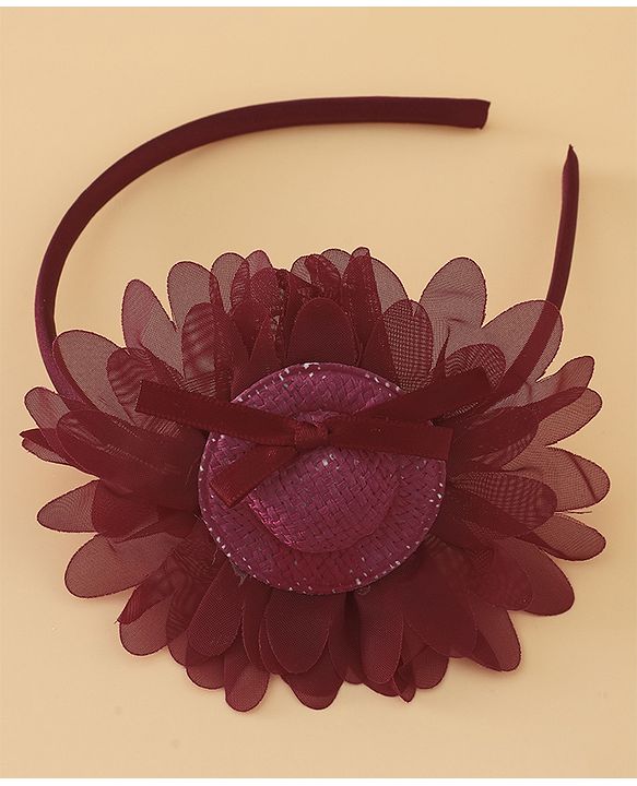 Babyhug Hair Band With Floral Applique Free Size -Pink