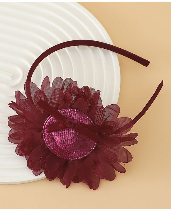 Babyhug Hair Band With Floral Applique Free Size -Pink