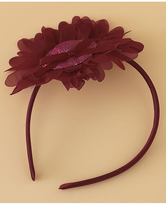 Babyhug Hair Band With Floral Applique Free Size -Pink