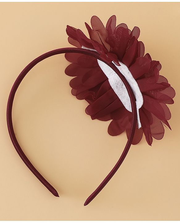 Babyhug Hair Band With Floral Applique Free Size -Pink
