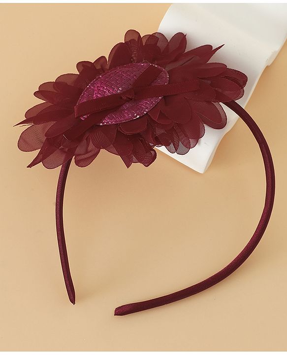Babyhug Hair Band With Floral Applique Free Size -Pink