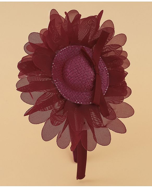 Babyhug Hair Band With Floral Applique Free Size -Pink