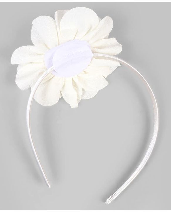Babyhug Hair Band With Floral Net Applique Free Size - Beige