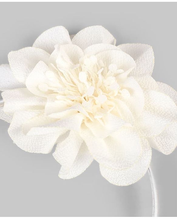 Babyhug Hair Band With Floral Net Applique Free Size - Beige