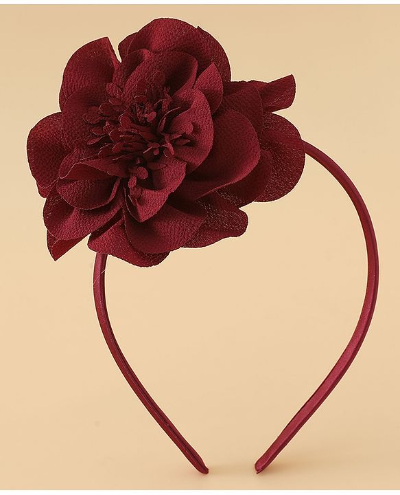 Babyhug Hair Band With Floral Net Applique Free Size - Beige