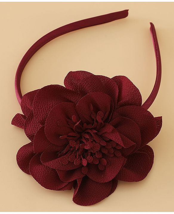 Babyhug Hair Band With Floral Net Applique Free Size - Beige