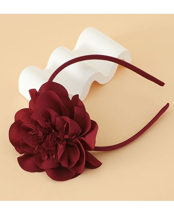 Babyhug Hair Band With Floral Net Applique Free Size - Beige
