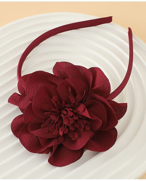 Babyhug Hair Band With Floral Net Applique Free Size - Beige