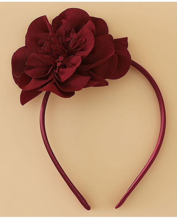 Babyhug Hair Band With Floral Net Applique Free Size - Beige