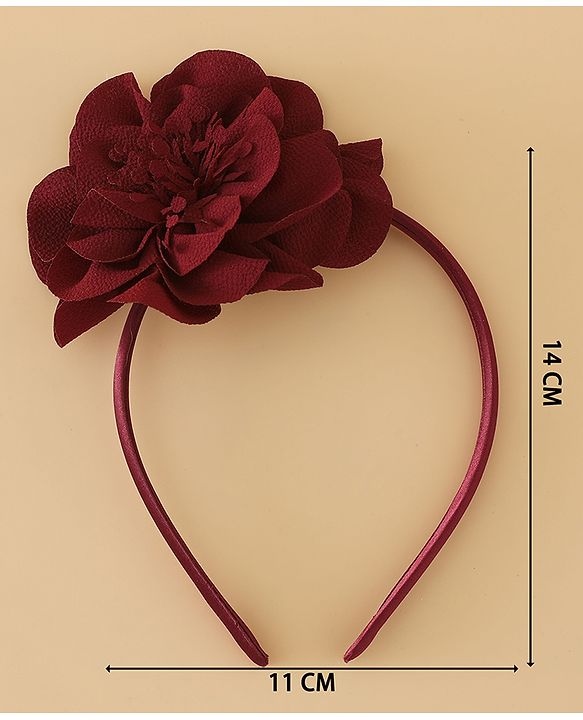Babyhug Hair Band With Floral Net Applique Free Size - Beige