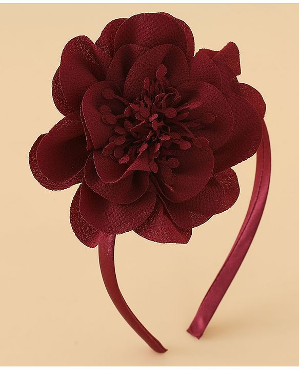 Babyhug Hair Band With Floral Net Applique Free Size - Beige