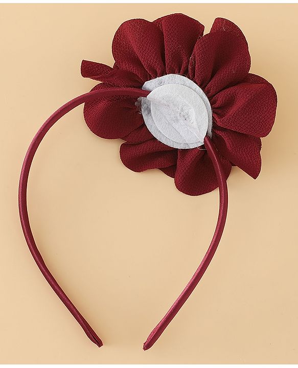 Babyhug Hair Band With Floral Net Applique Free Size - Beige