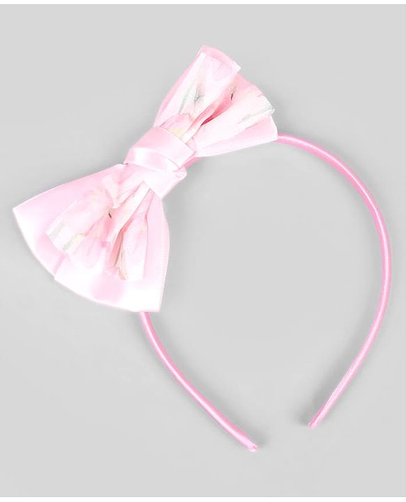 Babyhug Hair Band With Bow Applique Free Size - Pink