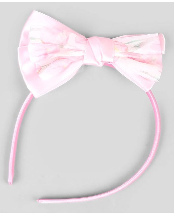 Babyhug Hair Band With Bow Applique Free Size - Pink