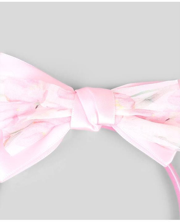 Babyhug Hair Band With Bow Applique Free Size - Pink