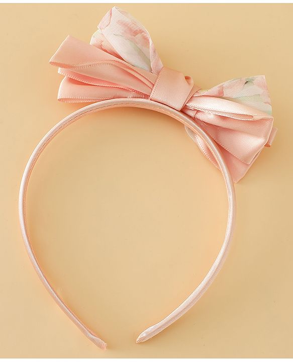 Babyhug Hair Band With Bow Applique Free Size - Pink