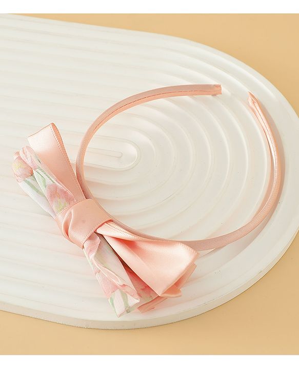 Babyhug Hair Band With Bow Applique Free Size - Pink
