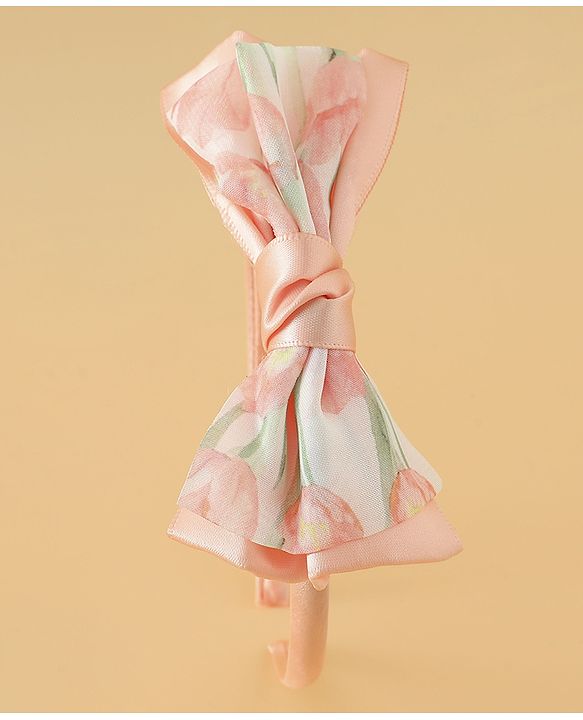 Babyhug Hair Band With Bow Applique Free Size - Pink